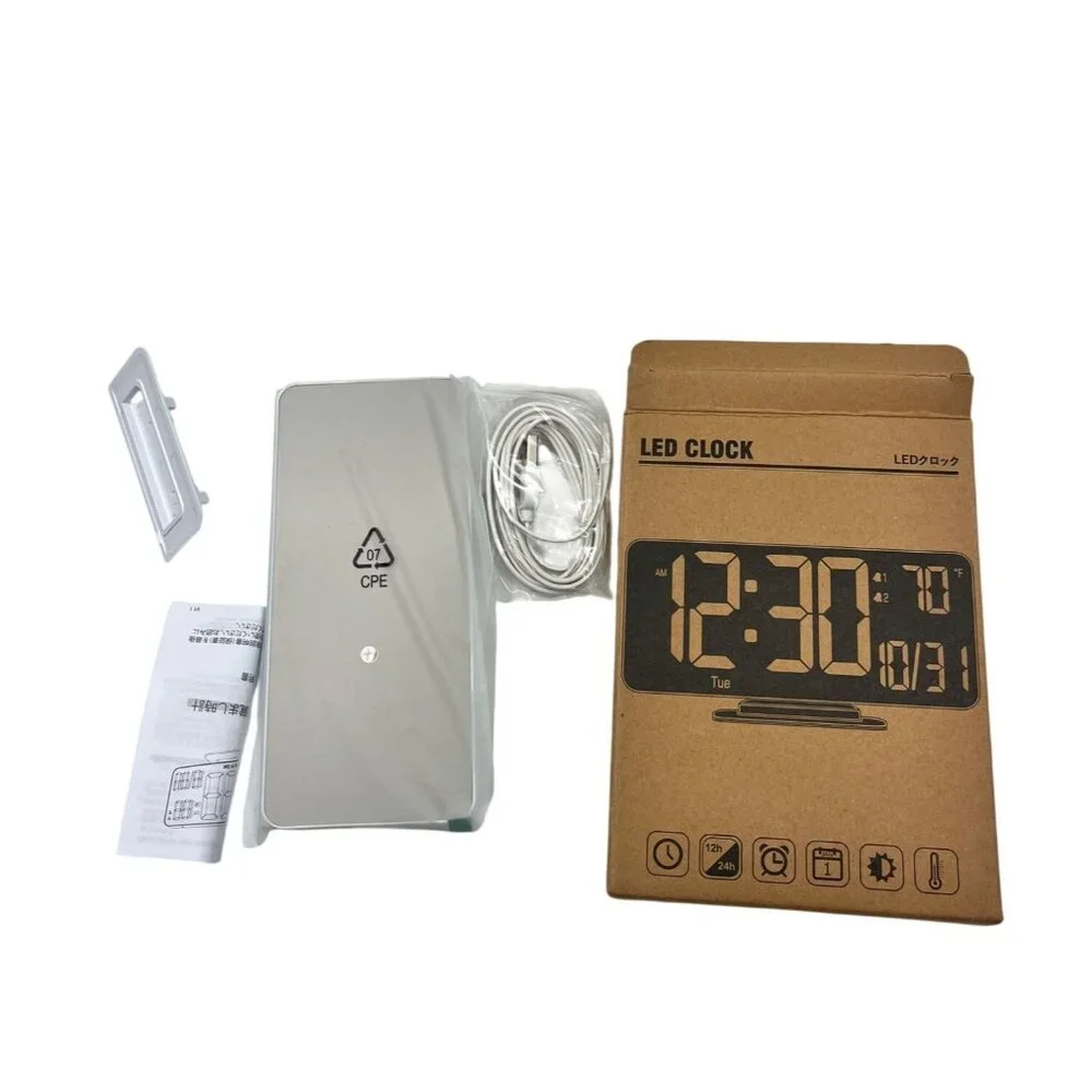 LED Digital Clock With Alarm USB Charging & Modern Design 48a - Picture 2 of 3